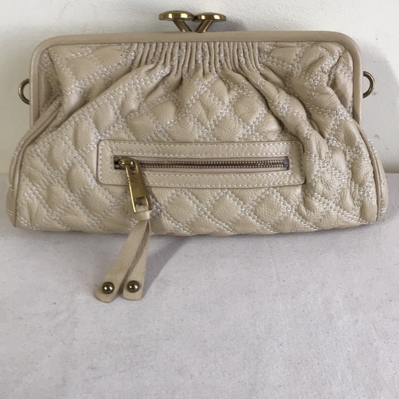 Marc Jacobs Ivory calf leather quilted clutch or chain shoulder bag - Picture 14 of 16